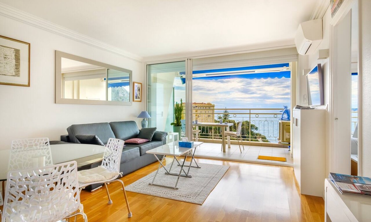 Cap d'Ail Apartment | Apartment 'Best View Of Cote Dazur' with Sea View, Wi-Fi and Air Conditioning