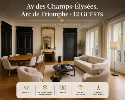 Champs-Elysees Apartment | Av des Champs-Elysées, Arc de Triomphe - 12 GUESTS