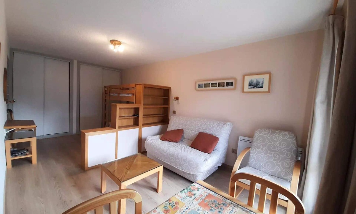 Aussois Apartment | SET663M Studio for 4 people with a large terrace and a beautiful mountain view