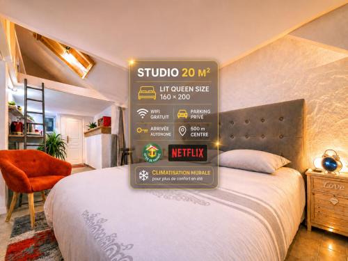 Albertville Apartment | Studio atypique, CLIMATISATION, Lit 160 x 200, Netflix, parking, 500m centre - Gîtes La Tarine - LABEL GÎTE DE FRANCE
