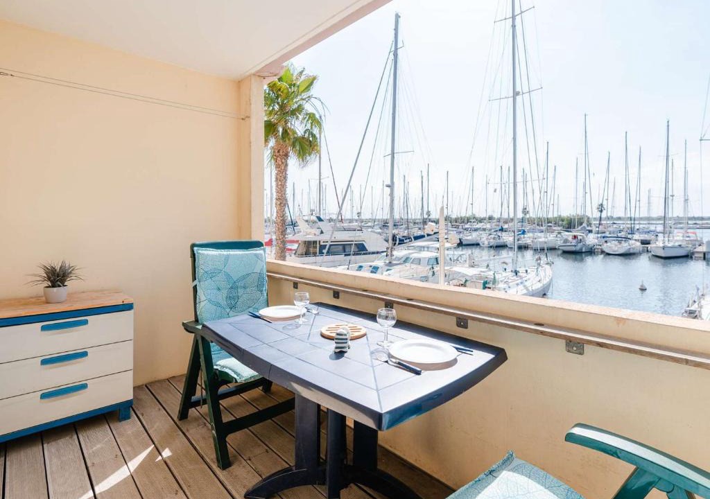 Gruissan Apartment | Studio cabine avec piscine et vue port à Gruissan - FR-1-409-199