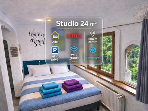 Pallud Apartment | Studio PREMIUM cosy classé 24m2, 2 lits, proche centre, Netflix, Climatisation, Parking privé