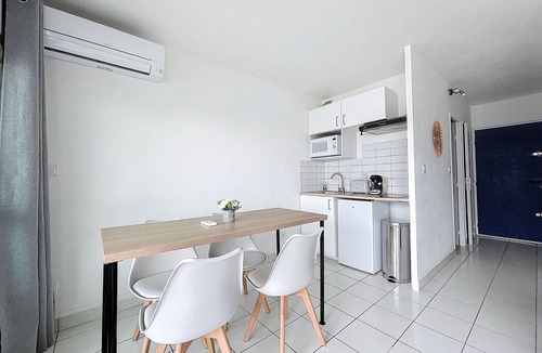 Le Barcares Apartment | Air-conditioned apartment for 4 with pool, terrace and sea view