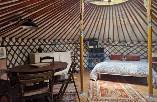 Lussas House | Air-conditioned yurt, near a silkworm nursery amid 8 hectares of wild thyme