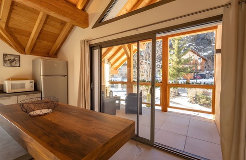 Valloire Apartment | Apartment 'Strato 12' with Mountain View, Private Terrace and Wi-Fi