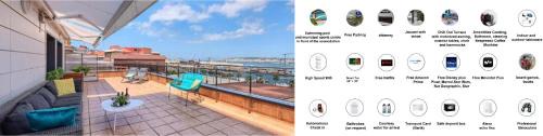 Santurtzi Apartment | Atico Lujo Costa Vasca Bilbao,terraza, mar, jacuzi