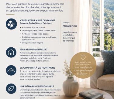Bagneres-de-Luchon Apartment | AU 47 ALLÉES D'ETIGNY - CENTRAL & STANDING - avec parking - Linge de lit et de toilette inclus