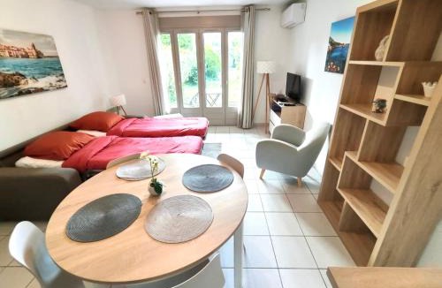 Les Hauts de Canet Apartment | Barcaresa - Malibu village Catalan T2 terrasse