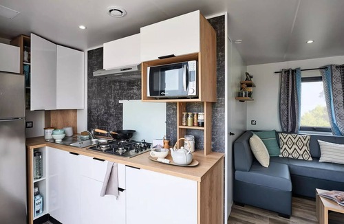 Bize-Minervois House | Flower Camping Olivigne * - Mobile home Premium 32 m2 3 bedrooms + terrace 21m2 + TV + LV + air conditioning + plancha 6 people