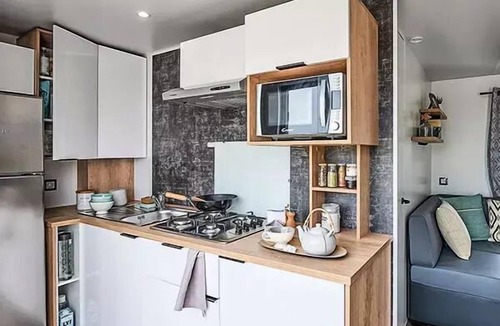 Bize-Minervois House | Flower Camping Olivigne * - Premium mobile home 38 m² 3 bedrooms + 21m² terrace + TV + LV + air conditioning + plancha + 2 bathrooms for 6 people