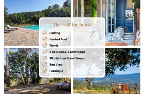 La Garde-Freinet Villa | Mas Provençal 10 Personnes Vue Mer avec Piscine