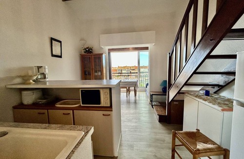 Saint-Cyprien Plage Apartment | Saint-Cyprien Rental: 2-room apartment with parking, terraces, and loggia