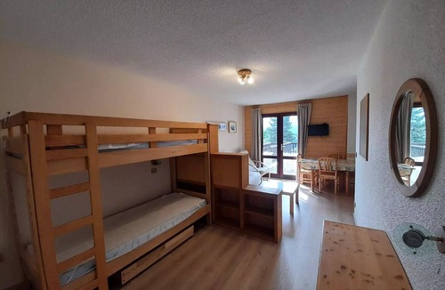 Aussois Apartment | SET663M Studio for 4 people with a large terrace and a beautiful mountain view