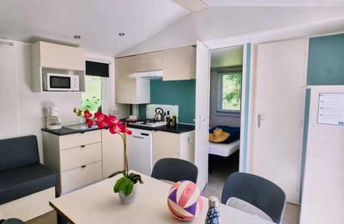 Lussas House | ZEcamping 3 étoiles familial piscine chauffée mobil-home TV LV clim 32m2