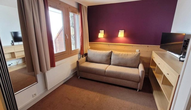 150m from resort center, Ground floor, view mountain, terrace, tv, 25m², La Plagne