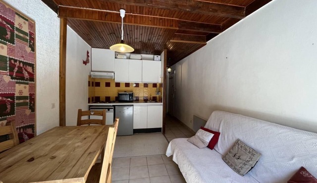 250m from shops, 1st floor, view mountain, balcony, tv, 35m², Pra Loup