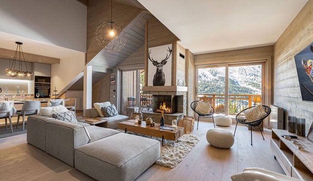Bright apartment for 6 in Méribel with fireplace