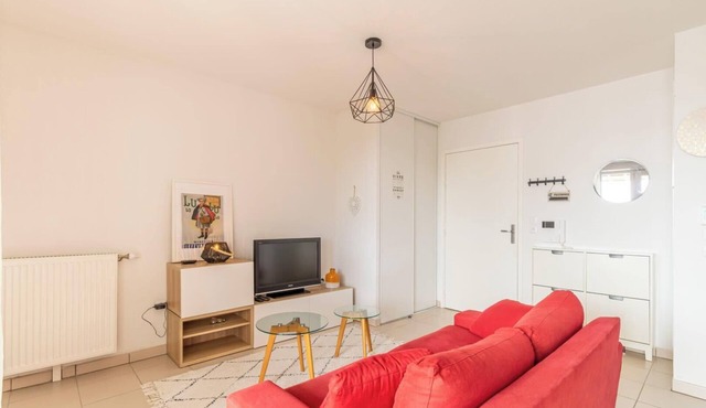 Bright apt with furnished balcony, Toulouse.