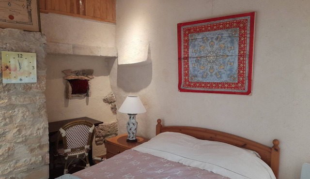 chambre et son patio au jardin pour 18 m 2- cuisine+ SdB, dans la maison -