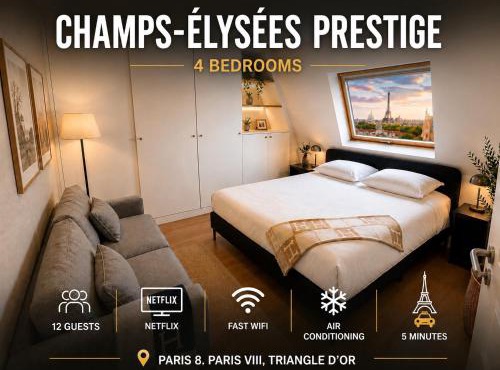 Champs-Elysees Prestige 4 Bedrooms 12 Guests
