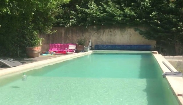 Dans UN Coin DE Verdure Avec Bassin DE Baignade