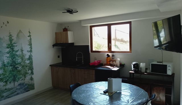 Family-friendly apartment for 4 people with a panoramic view of the mountains
