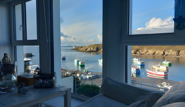 Harborfront Seaside House with Port View