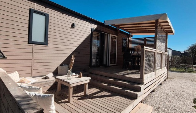 Le Cosy Mobil Home à 150m de la Plage Camping 5 etoiles Les Dunes Parc Aquatique