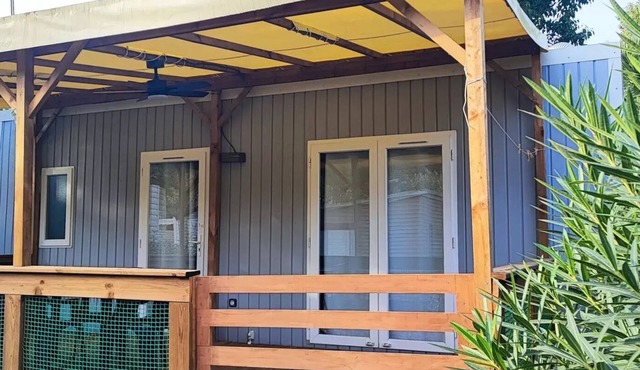 Mobile home 2 bedrooms, tv, air conditioning, covered terrace 4 persons