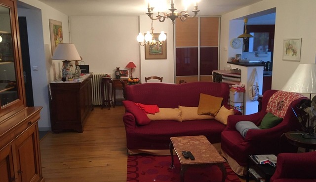 On the banks of the canal surrounding the town center, very bright apartment