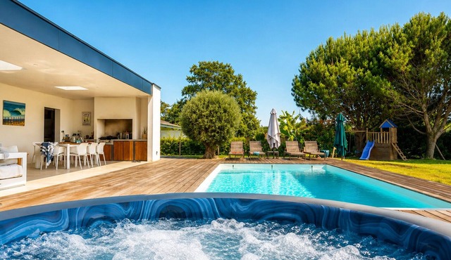 🔥PROMO Villa 10 Pers Piscine Chauffée Jacuzzi Proche Plages Landes & Pays Basque