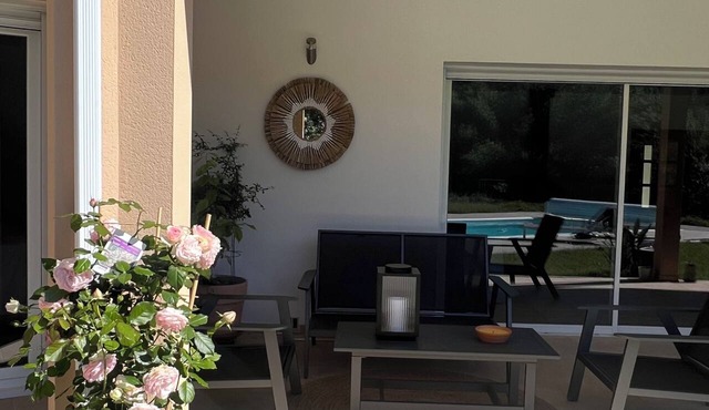 Sable Suite, with views of the pool, mountains, and terrace