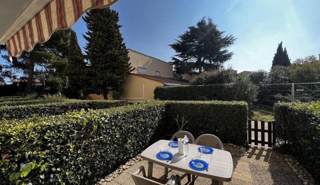 Studio cabine avec Jardin Privatif, Plage et Commerces à 300m - 4 Couchages, Argelès-sur-Mer - FR-1-388-214