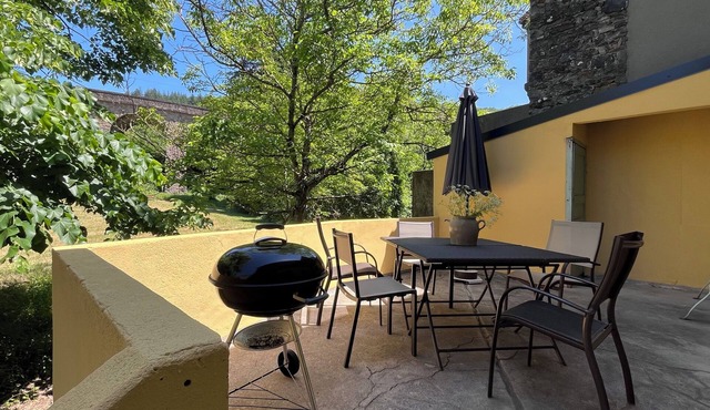 Village house with terrace and large private field, river and lake