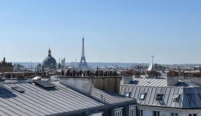 VUE Tour Eiffel Depuis LE Balcon Studio Lumineux Avec VUE SUR LES Toits DE Paris