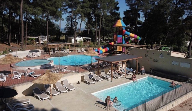 ZEcamping 3 étoiles piscine chauffée toboggans mobil-home TV 27m2
