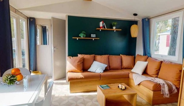 ZEcamping 4* familial 100m plage toboggans locatif clim 28m2 8 pers
