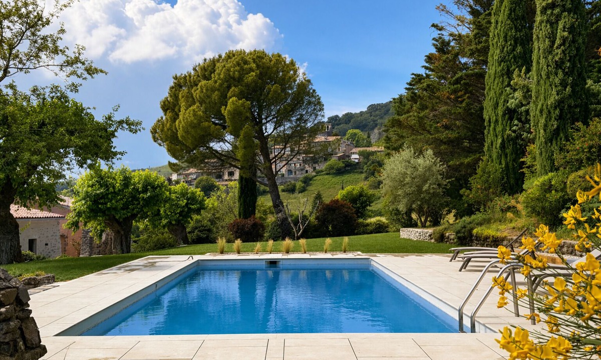 Aubignas House | Le Liotard - Large family home: comfort, pool, view - 10–16+ people